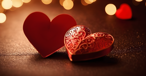 情人节红色爱心礼品盒图片